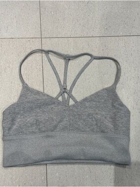 ALO Yoga Heather Gray Strappy Seamless Sports Bralette